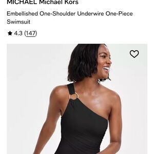 Michael Kors Black One-Shoulder One-Piece Swimsuit